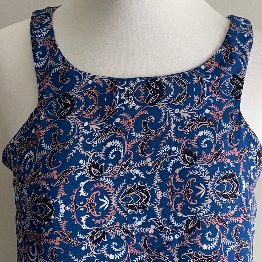 Paper Crane Blue Paisley Racerback/ Tank Top Size Small